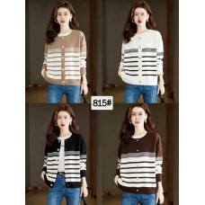 Viola Sweater - Rajut Strip Putih